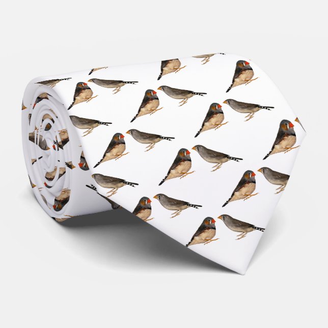 Gravata Zebra Finch Frenzy 2 Tie Dbl Lado (Escolher Cor) (Rolled)