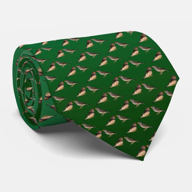Gravata Zebra Finch Frenzy Tie (Verde claro/escuro) (Rolled)