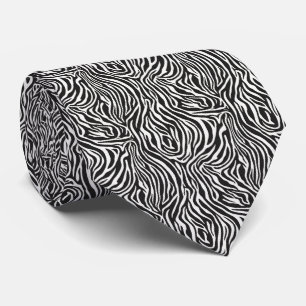 Gravata Zebra Preto e Branco Dinâmico de Alto Contraste