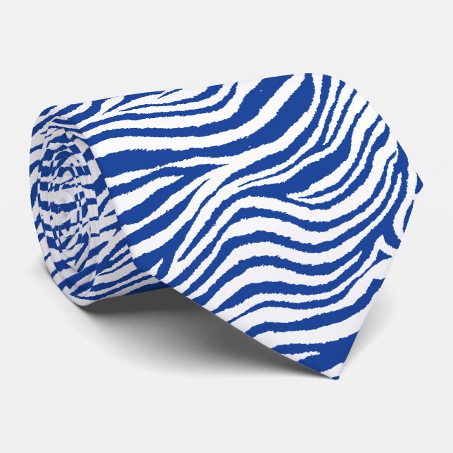 GRAVATA ZEBRA STRIPE BLUE (Rolled)