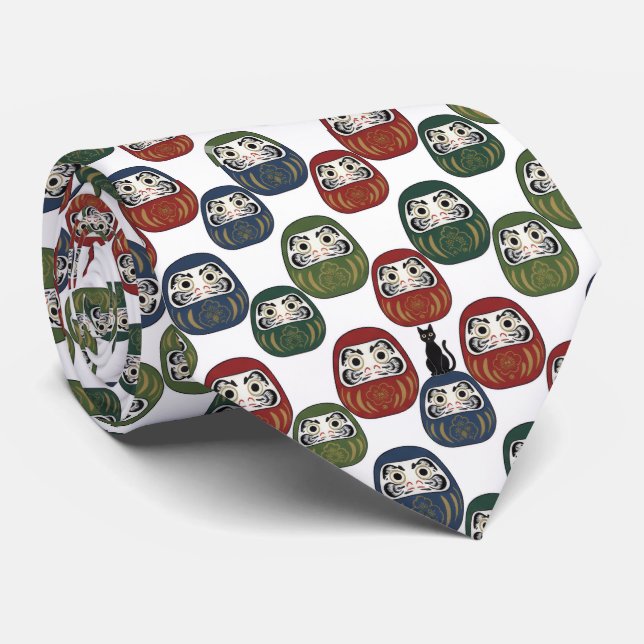 Gravata Zen Elegance: Traditional Japanese Daruma Textile  (Rolled)