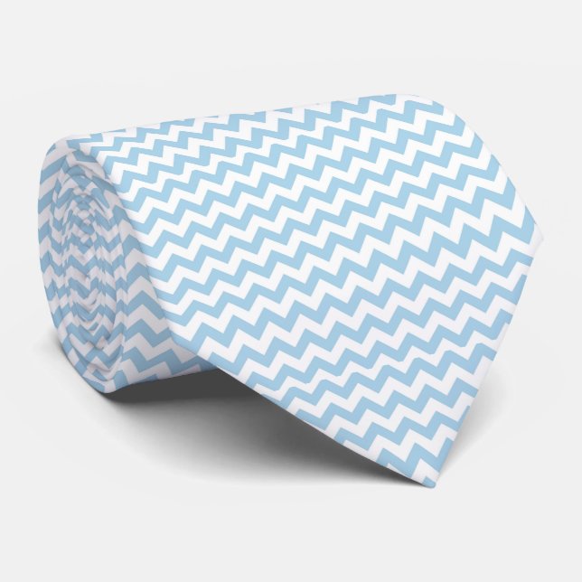 Gravata Zig Zag Authority: Light Blue Power Tie A (Rolled)