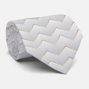 Gravata Zig Zag Chevron Dourado