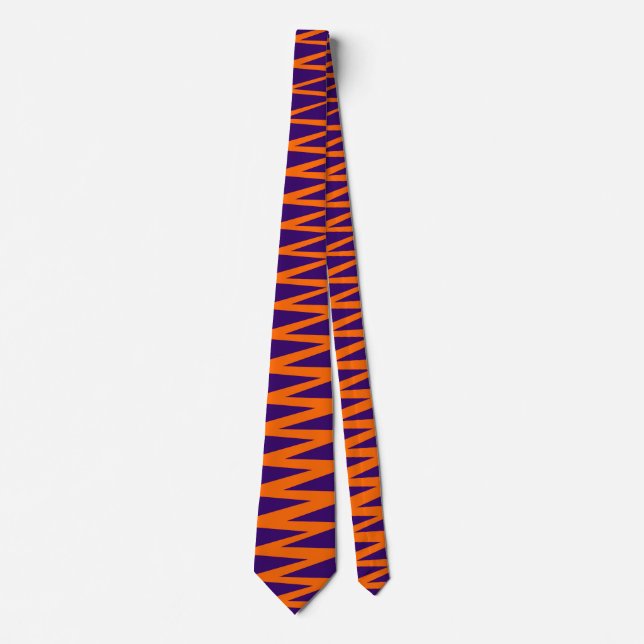 Gravata Zigzag - Orange on Deep Purple 330066 (Frente)