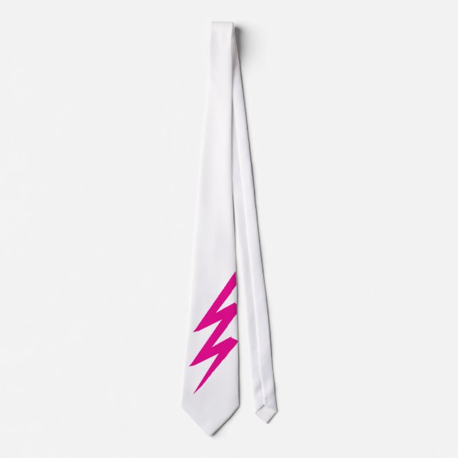Gravata Zigzag Rosa Lightning Bolt Novelty Party Neck (Frente)