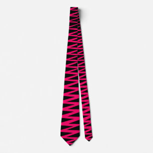 Gravata Zigzag - Vermelho neon a preto