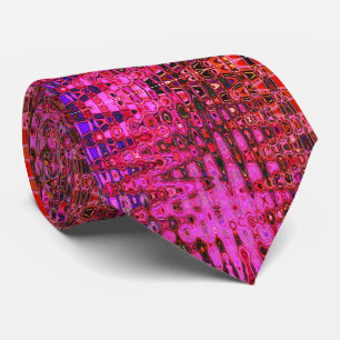 Gravata Zigzags Retro Atômico Preto e Cor-de-Abstrato lega