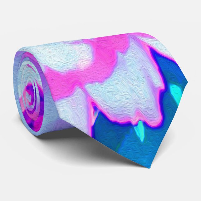 Gravata Zinnia bonito Roxo e Rosa no Jardim de Verão (Rolled)