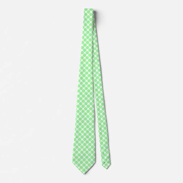 Gravatas com bolinhas diagonais - Verde menta em g (Frente)