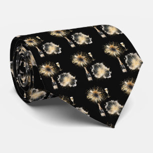 Gravatas com Garrafas de Champanhe Black e Gold &