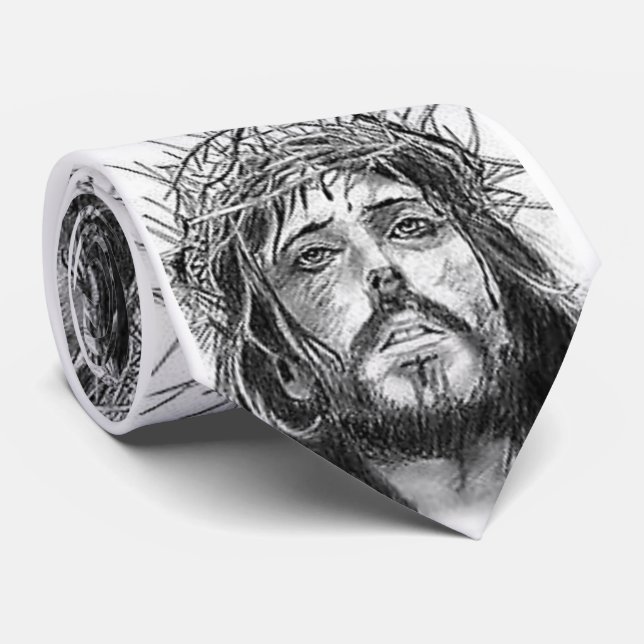 Gravatas de Designer de Homens de Jesus Cristo (Rolled)