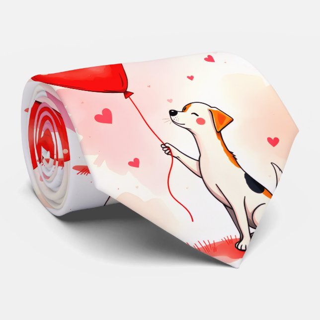 Gravatas de Designer para Homens Cachorro Corações (Rolled)