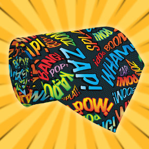Gravatas de Pop Art de Quadrinhos SOUND Super-heró