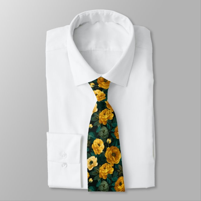 Gravatas Elegantes para Homens Ranunculus Floral (Amarrado)