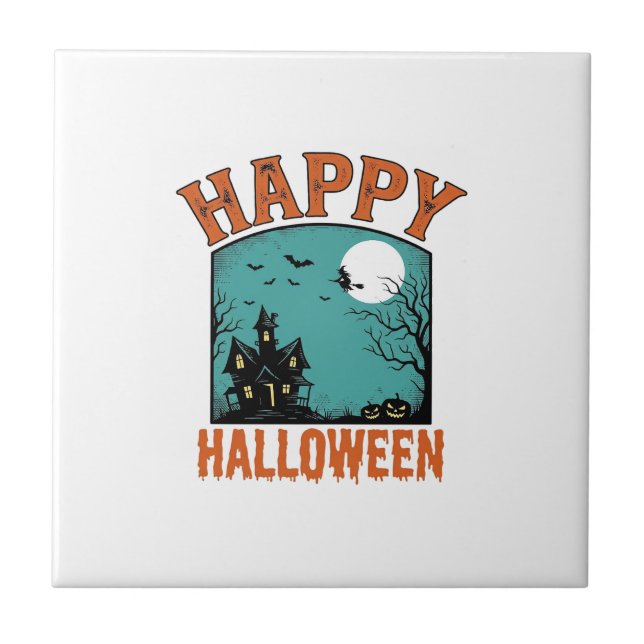 Grave Engravura Feliz Halloween Casa Assombrada De (Frente)