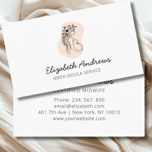 Grávida, cartão de visita moderna simples (Pregnant Woman-simpel-modern business card)
