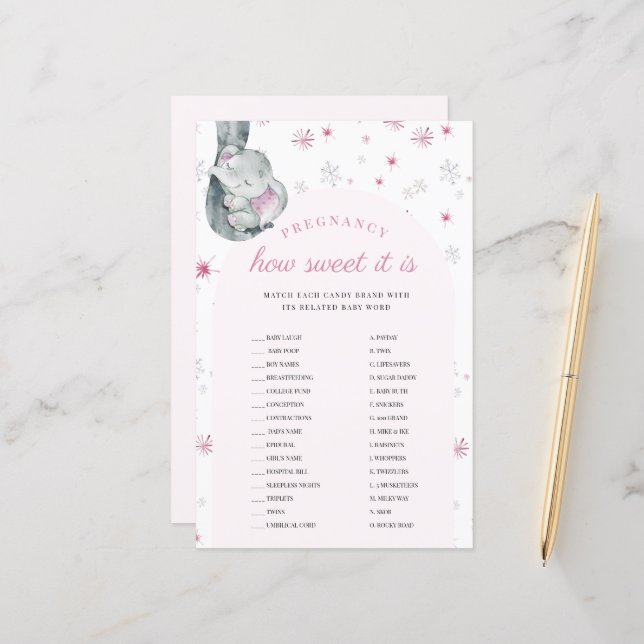 Gravidez Como É Doce É Jogo De Chá de fraldas Rosa (Frente/Verso In Situ)