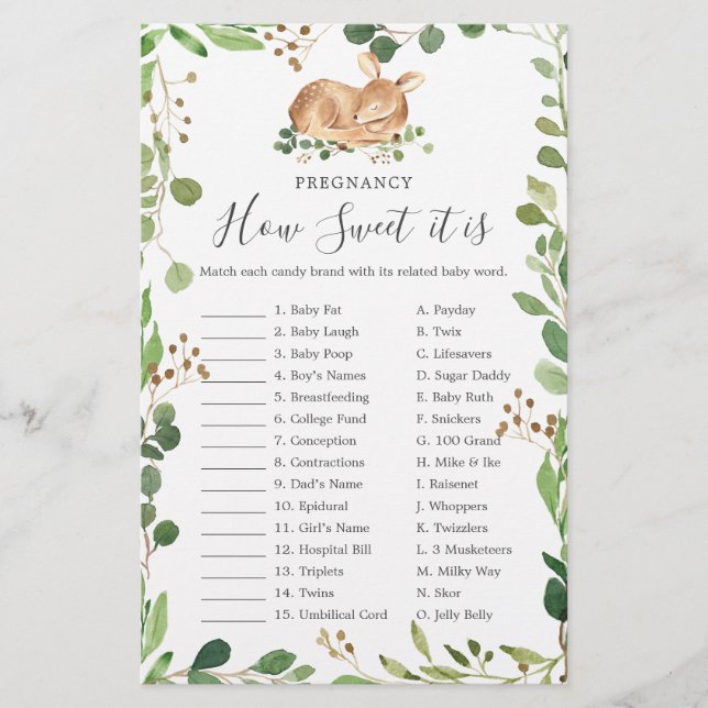 Gravidez Do Chá de fraldas De Veado Como É Doce (Frente)