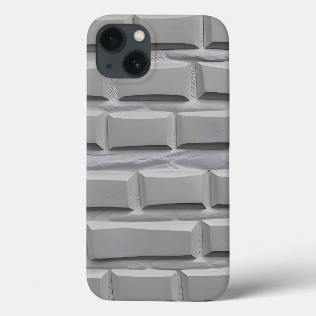 Gray Brick Design iPhone Case Minimal Style (Verso)