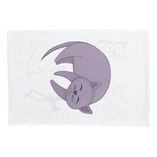 Gray Cat Sleeping and Kitten Doodles Duvet Cover (Frente)