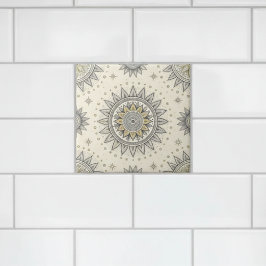 Gray Gold Mandala Pattern