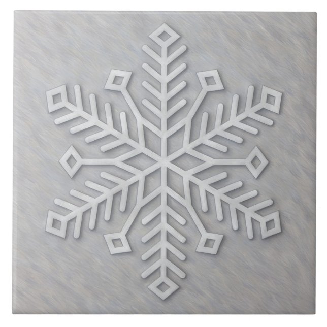 Gray Modern Art Snowflake Decorative Tile (Frente)
