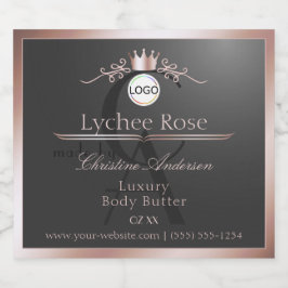 Gray Product Label Rose Gold Frame Logo Monogram