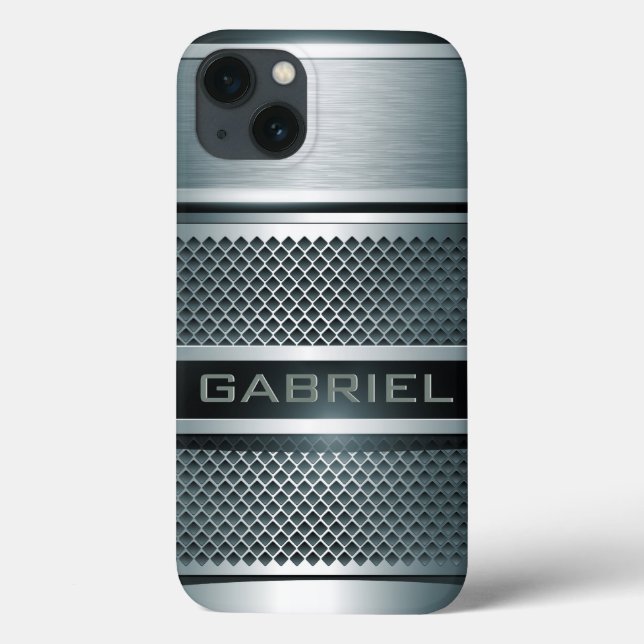 Gray Tones Metal Look Collage-Monogram (Verso)