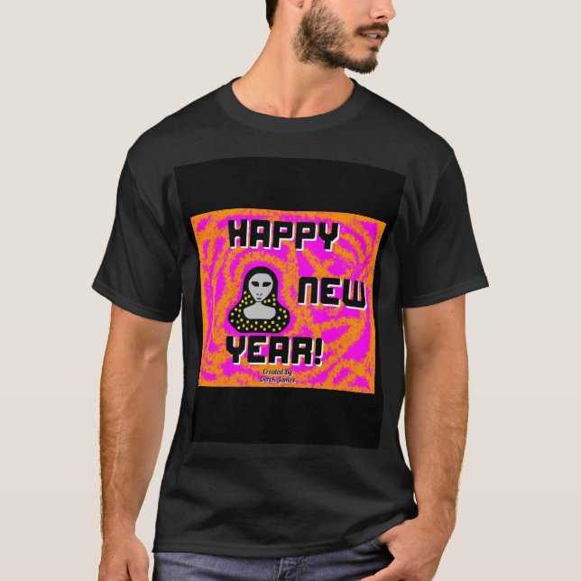 Grays New Year Deseja Camisa Básica Negra Masculin (Frente)