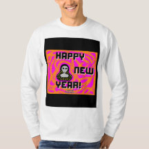 Grays New Year Deseja Camisa de Capa Longa dos Hom