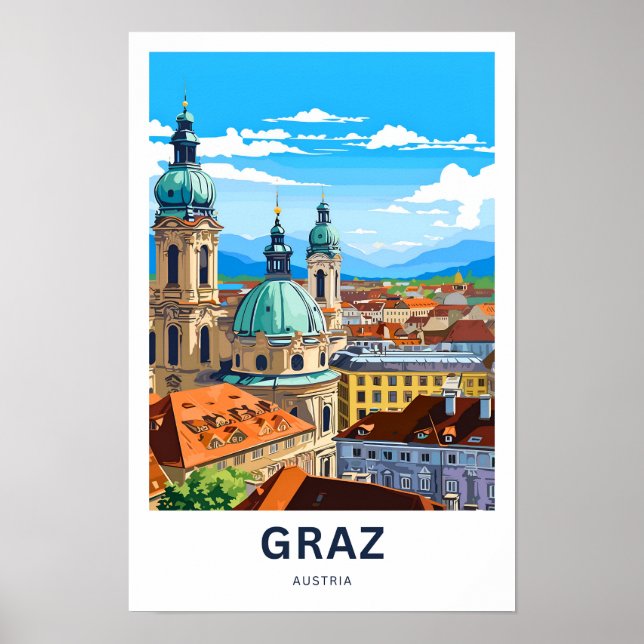 Graz Austria Viagem Impressão (Frente)