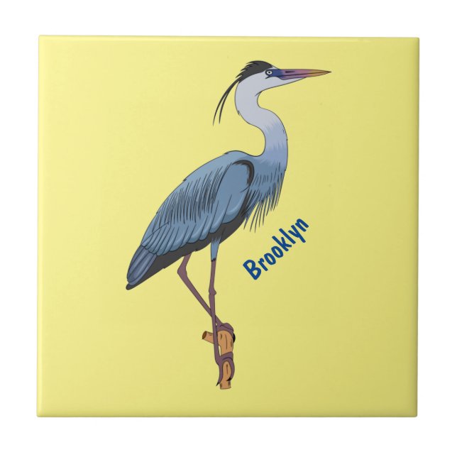 Great blue heron cartoon illustration  (Frente)