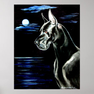 Great Dane - Impressão de Lua Escura
