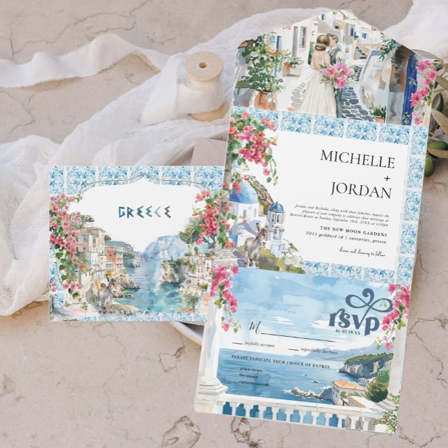 Grécia | Casamento Mediterrâneo Ilustrado (Criador carregado)
