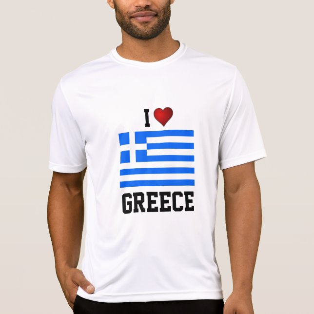 GRÉCIA: Eu adoro camiseta de bandeira GRÉCIA (Frente)