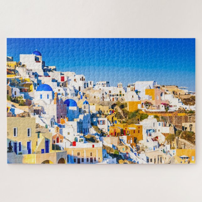 Grécia Quebra-cabeça Oia Santorini (Horizontal)
