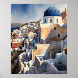 Grécia Santorini Paisagem Viagem Impressão