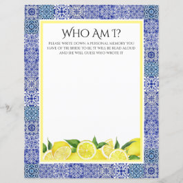 Grecian Blue e Lemon "Quem sou eu" jogo de Chá