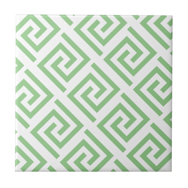 Greek Key Patterns White Sage Green Custom Classy (Frente)
