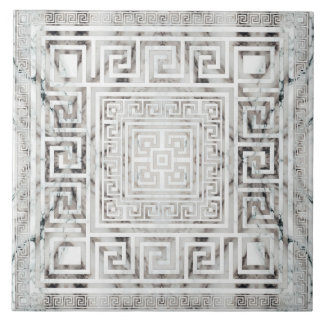Greek Meander - Greek Key White Marble textures