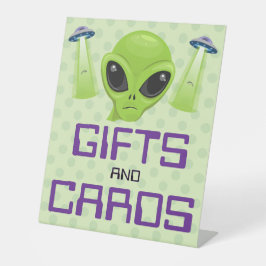 Green Alien Pedestal Sign