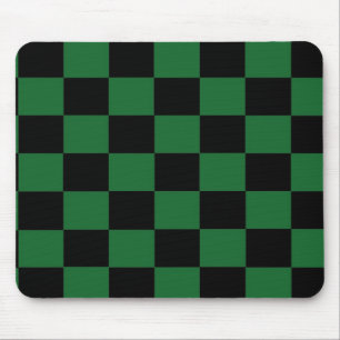 Green and Black Checkered Mousepad