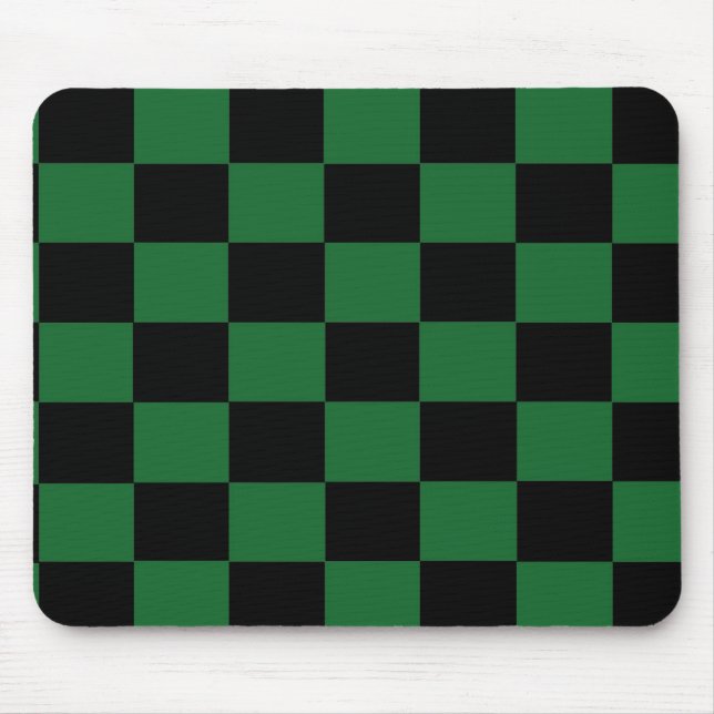 Green and Black Checkered Mousepad (Frente)