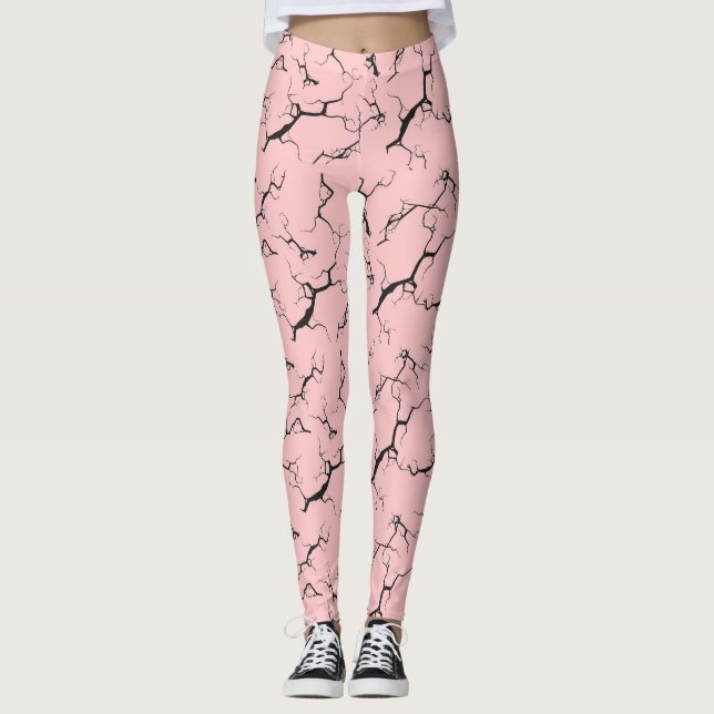 Green and white leggings with tie-dye design (Frente)