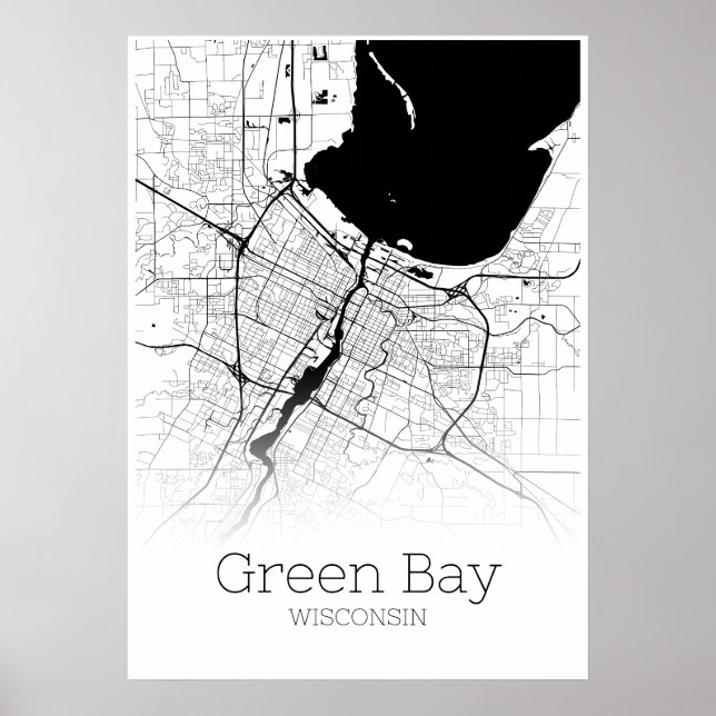 Green Bay Map - Wisconsin - City Map Poster (Frente)