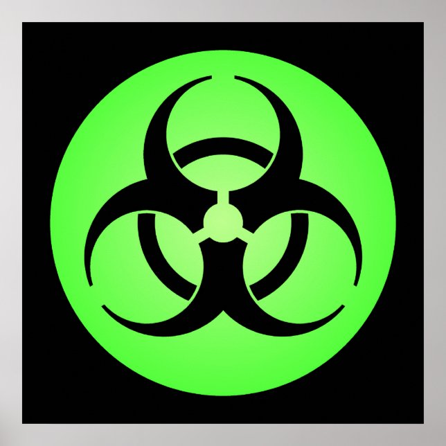 Green Biohazard Symbol Poster (Frente)