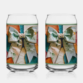 Green Bow Soda Glass