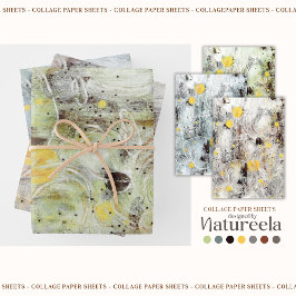 Green Brown Gray Abstract Collage