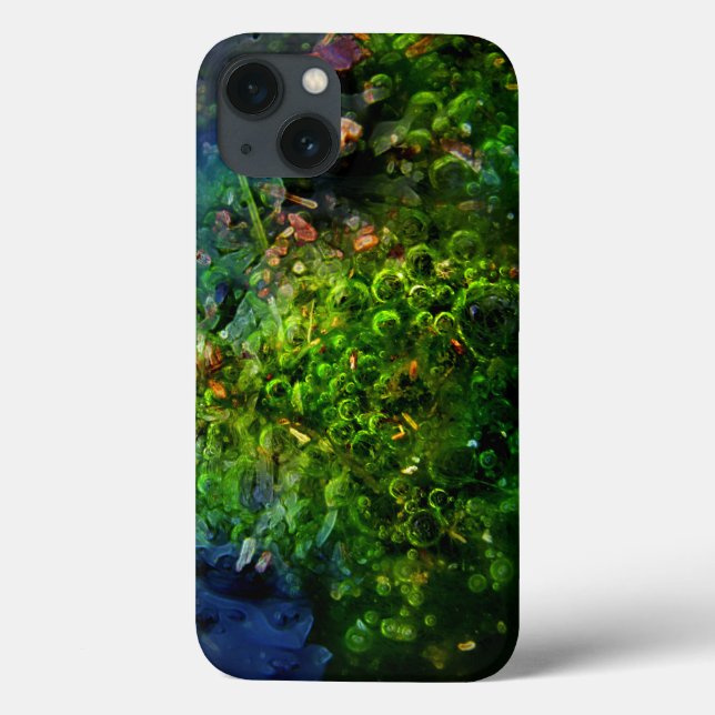 Green Bubbles Abstract (Verso)