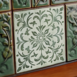Green Calla Lily Backsplash Repro Art Nouveau